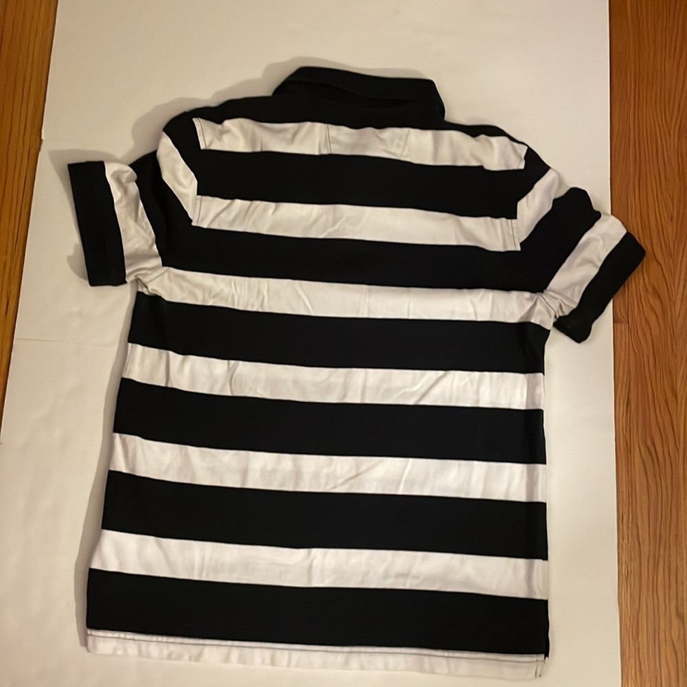 Náutica striped print (blue / white) polo shirt. Size M. Short sleeves, used - Picture 12 of 15